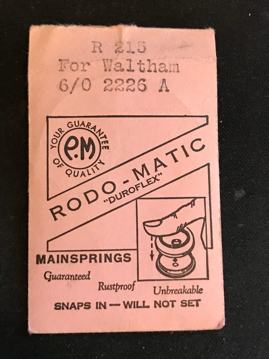 PM Merelloy Mainspring M215 for Waltham 6/0s movements No. 2226 / 2276 - Alloy