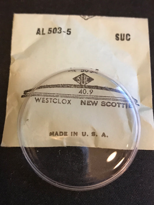 SUC AL503-5 Pocket Watch Crystal 40.9mm for Westclox "New" Scotty - New