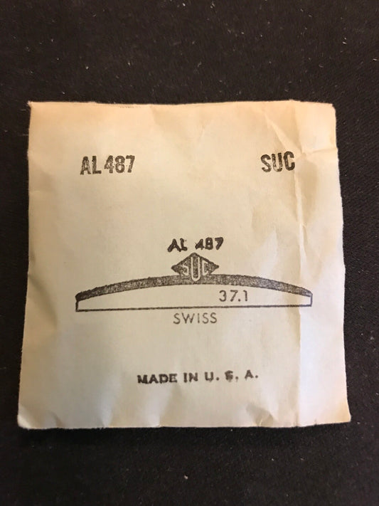 SUC Round Pocket Watch Crystal AL 487 for Swiss watch 37.1mm - New