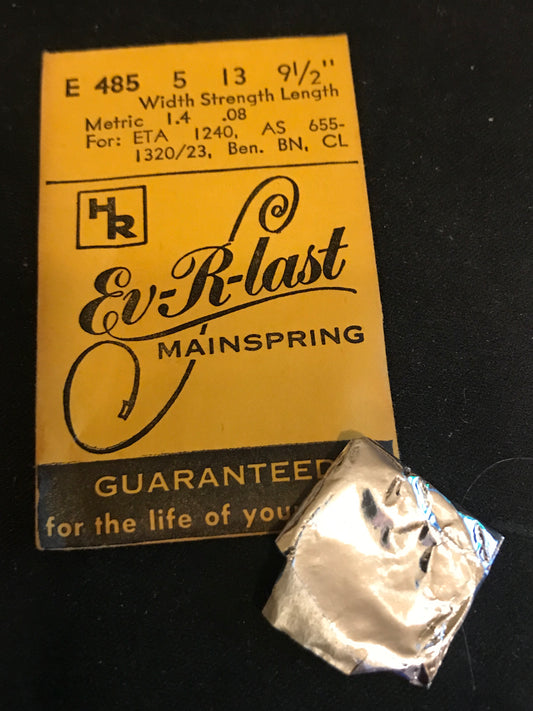 HR Ev-R-Last Mainspring No. E485 for AS 1320, 1323, 1393, ETA 1240 - Steel
