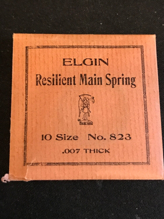 Elgin Factory Mainspring for 10s 1st Model KW Movements No. 823 - Steel