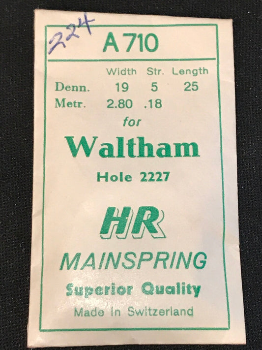 HR Mainspring A710 for 16s Waltham No. 2227 - Steel
