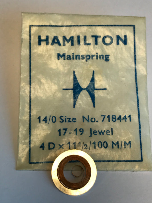 Hamilton 14/0s Factory Mainspring #718441 - Steel