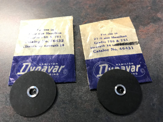 Lot of 2 Hamilton Dynavar Mainspring for 21/0s Nos. 46431 & 46432 - Alloy