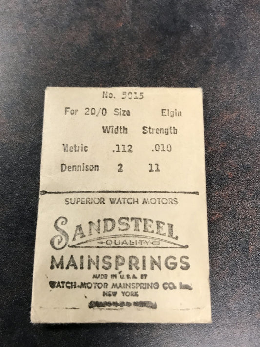Sandsteel Mainspring for Elgin 20/0s #5015 - Steel