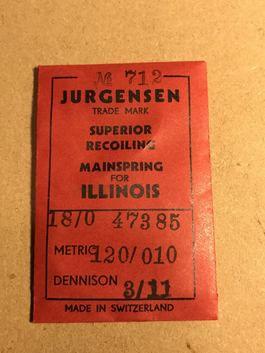 Jurgensen Mainspring for Illinois 18/0s #47385 - Steel