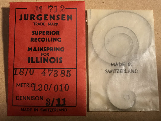 Jurgensen Mainspring for Illinois 18/0s #47385 - Steel