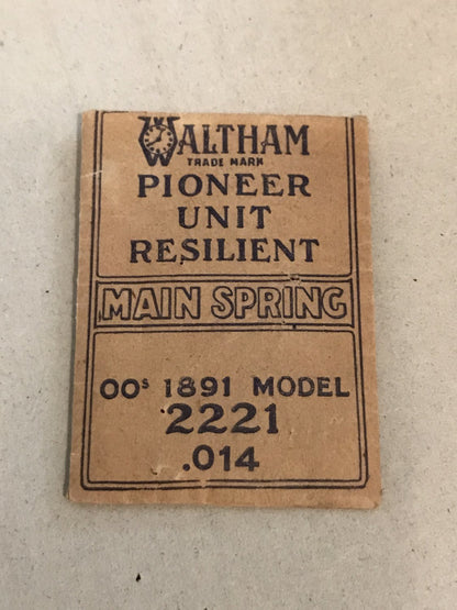 Waltham Factory Mainspring for 00s (2/0s) Factory No. 2221 - Steel