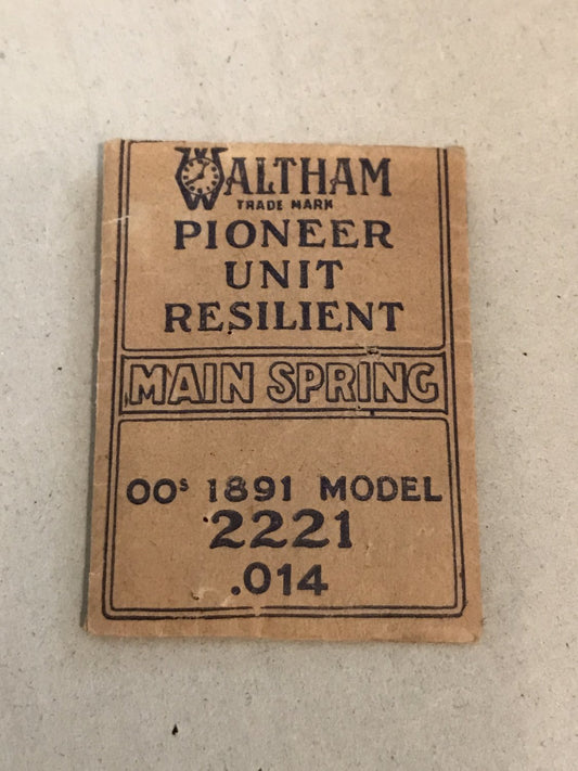 Waltham Factory Mainspring for 00s (2/0s) Factory No. 2221 - Steel