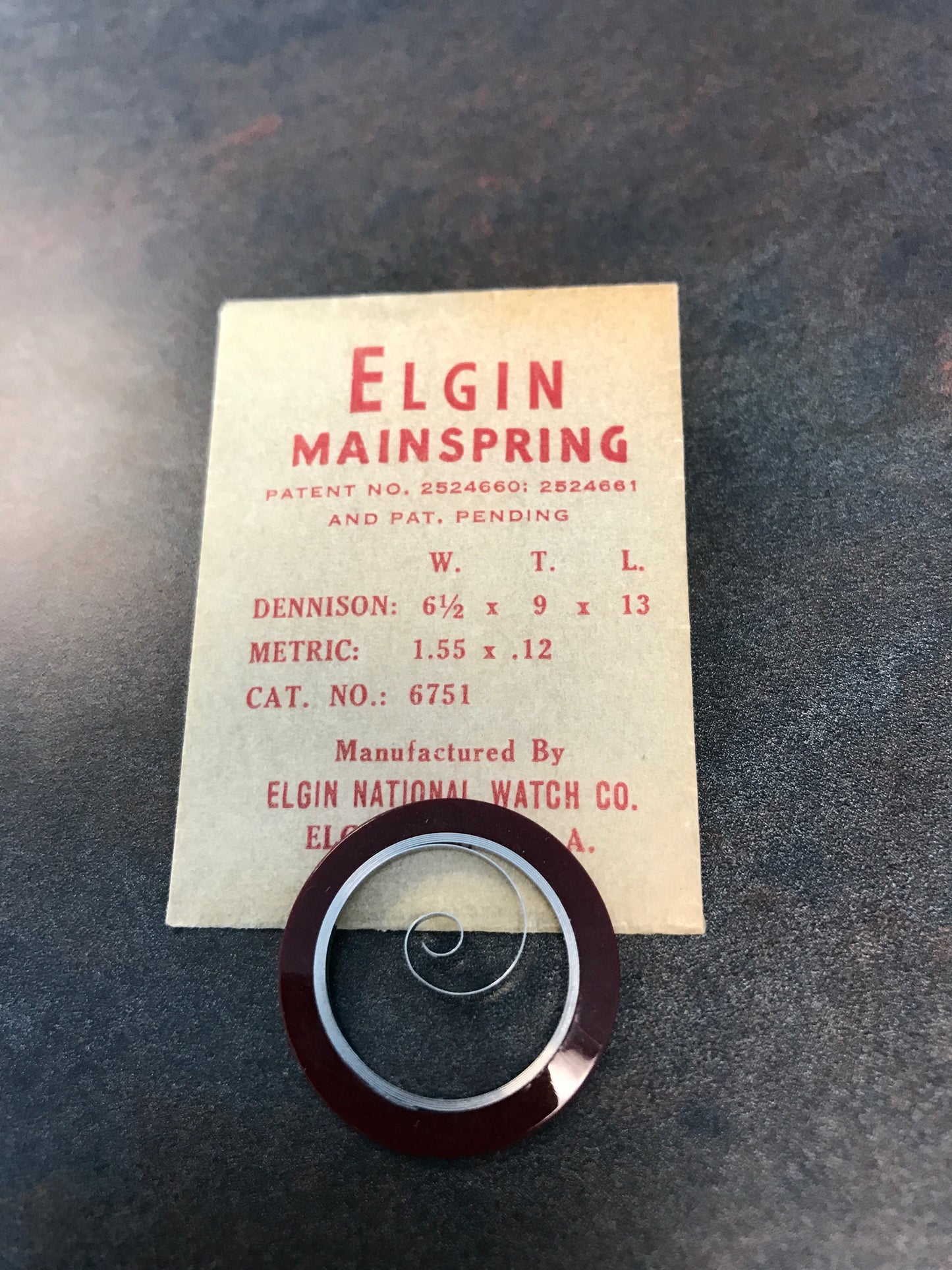 Elgin Mainspring for 11½ ligne AS 1430 No. 6751 - Alloy