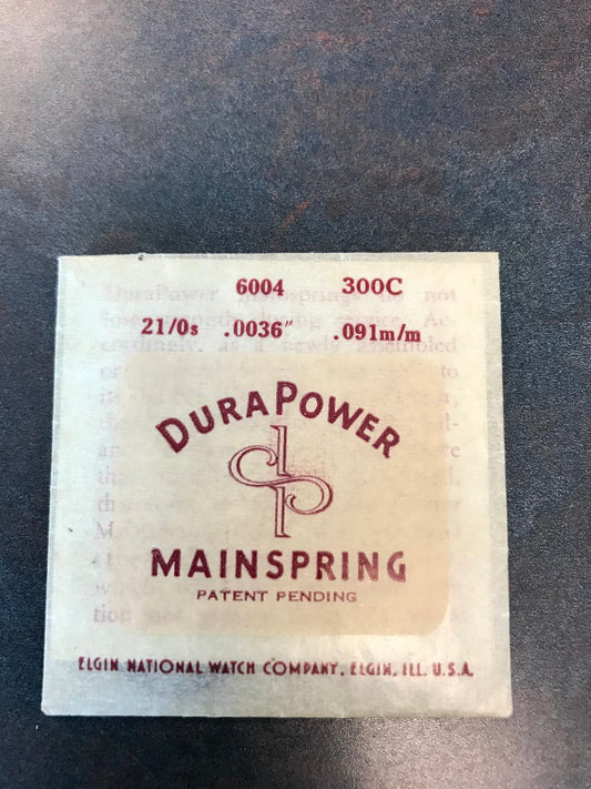 Elgin DuraPower Factory Mainspring for 21/0s No. 6004 - Alloy