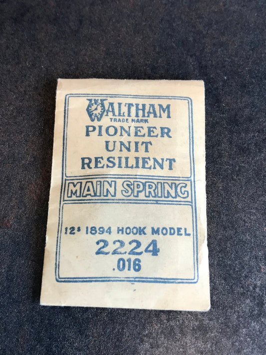 Waltham Factory Mainspring for 12s No. 2224 Hook End - Steel