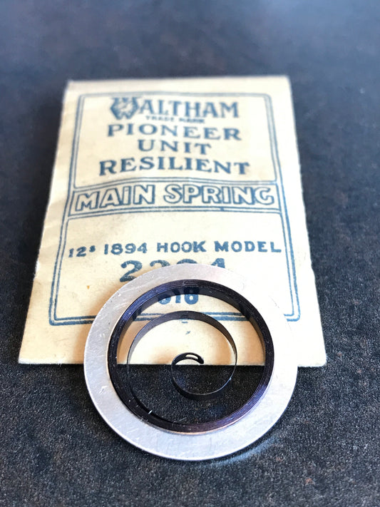 Waltham Factory Mainspring for 12s No. 2224 Hook End - Steel