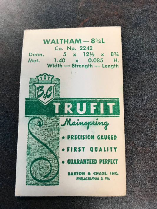 Trufit Mainspring - Waltham 2242 for 8¾ Ligne Model 870 - Steel