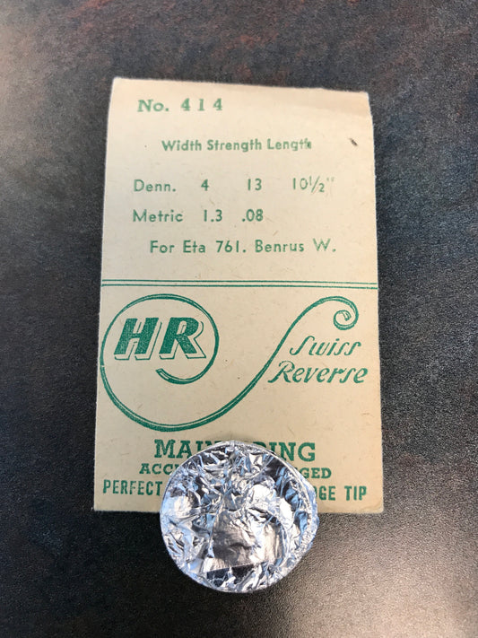 HR Mainspring No. 414 for Benrus W & Eta 761 movements - Steel