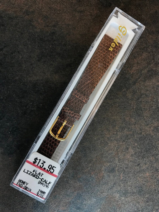 Gilden 14mm Honey Lizard-Calf Strap - New in Packaging