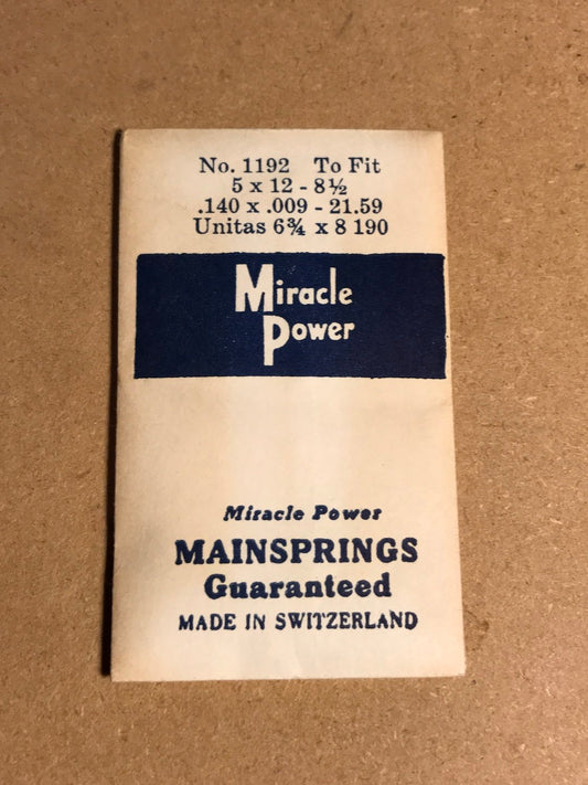 Miracle Power Mainspring for Unitas 6¾ x 8 ligne caliber 190 - Steel