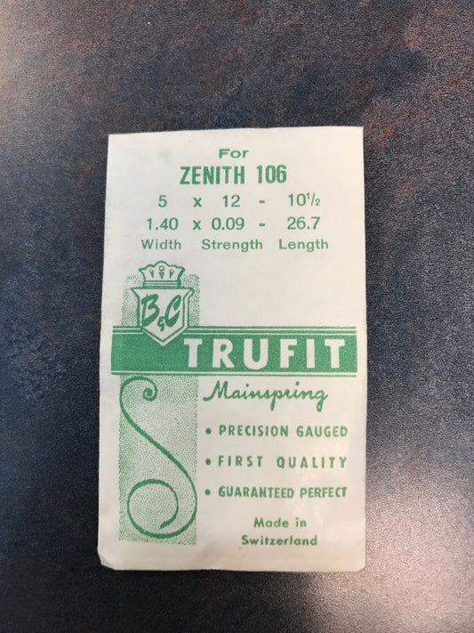 Trufit Mainspring for Zenith caliber 106 - Steel