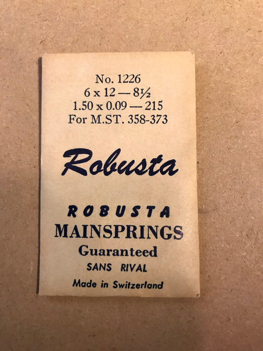 Robusta Mainspring No. 1226 for M.S.T. caliber 358 - 373 - Steel