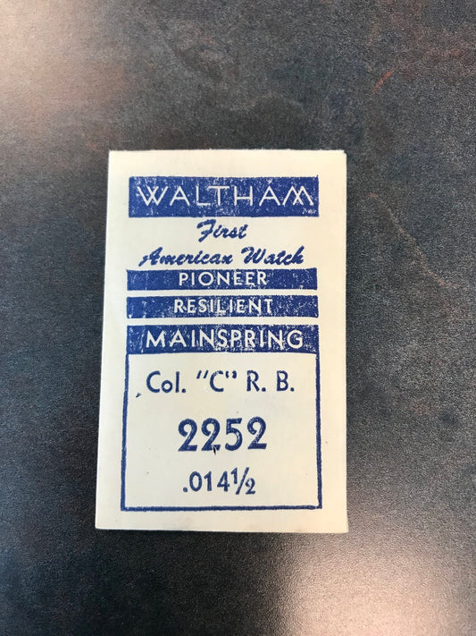 Waltham Factory Mainspring for 12s Colonial R "C" No. 2252 - Steel