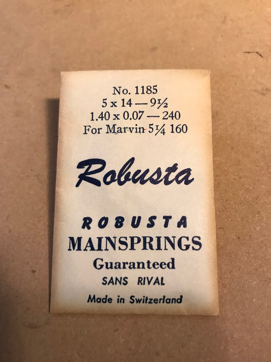 Robusta Mainspring No. 1185 for Marvin 5¼ ligne caliber 150 - Steel