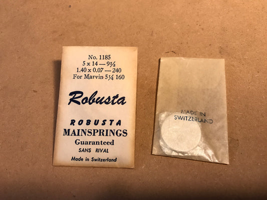 Robusta Mainspring No. 1185 for Marvin 5¼ ligne caliber 150 - Steel