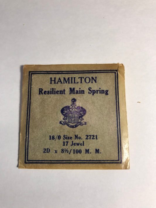 Hamilton Factory Mainspring for 18/0s Hamilton No. 2721 - Steel