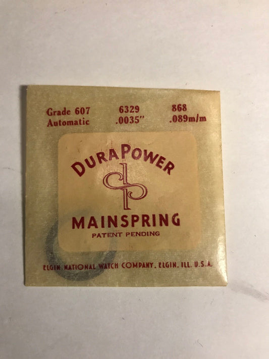 Elgin DuraPower Mainspring for 4/0s Grade 607 Automatic #6329 - Alloy