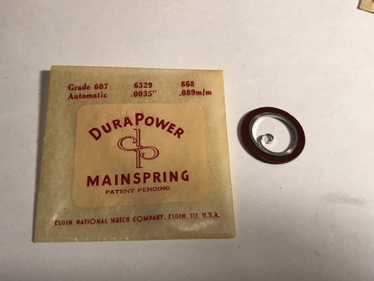 Elgin DuraPower Mainspring for 4/0s Grade 607 Automatic #6329 - Alloy