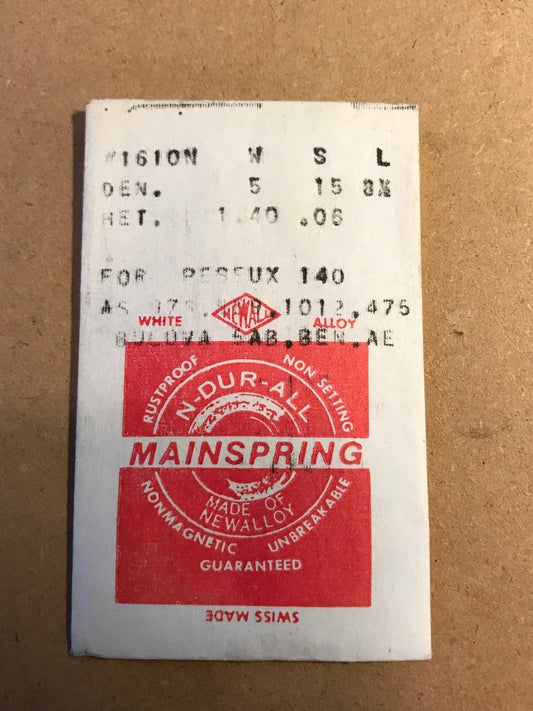 NEWALL Mainspring #1610N for Bulova 5AB, 8EN, Benrus AE, Pesaux 140 - Alloy