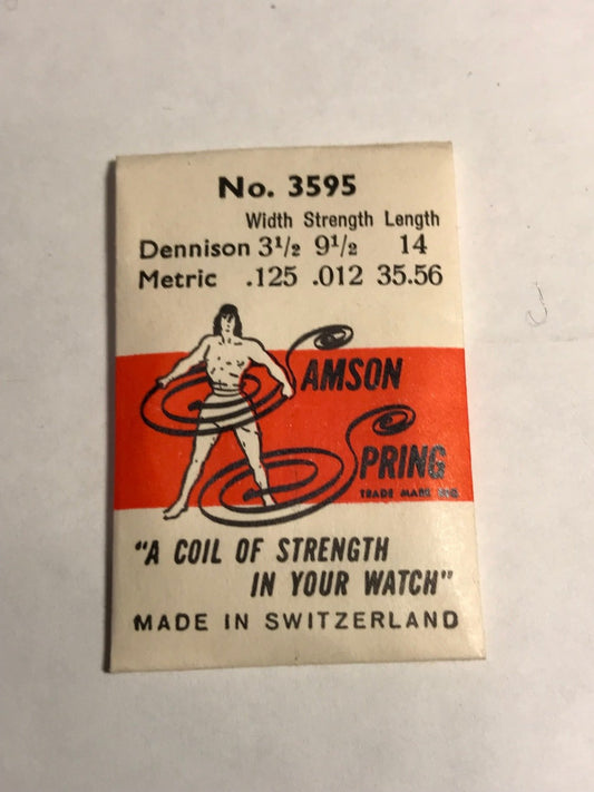 Samson Mainspring No. 3595 for Universal 12L Chronographs cal 281 & 283 - Steel