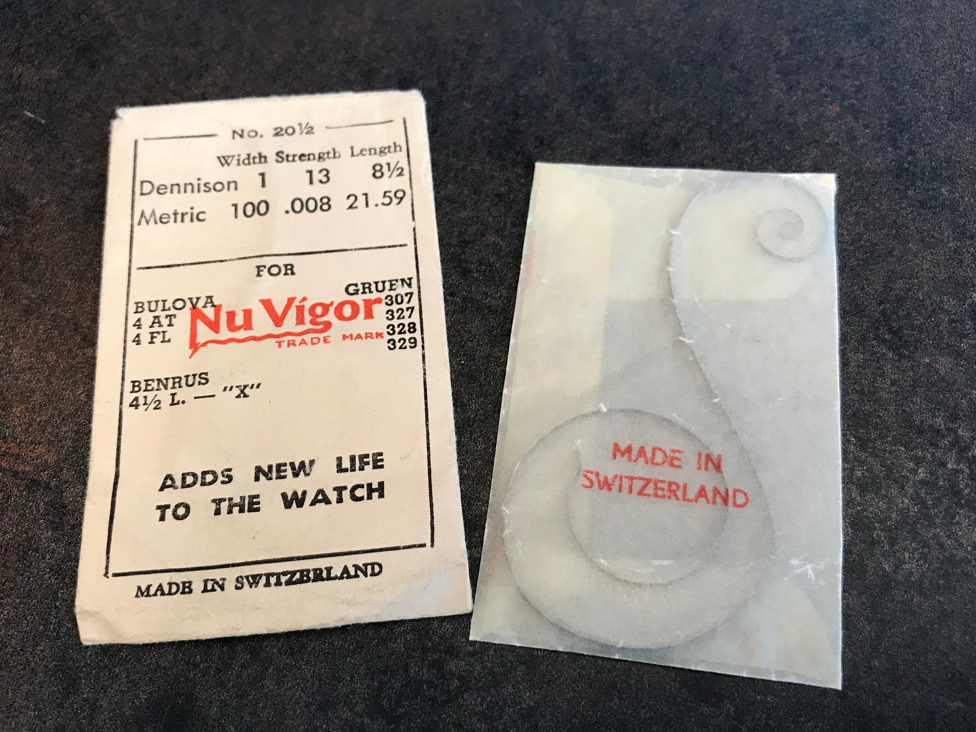 NuVigor Mainspring No. 20½ for Bulova 4AT & 4FL, Gruen & Benrus - Steel