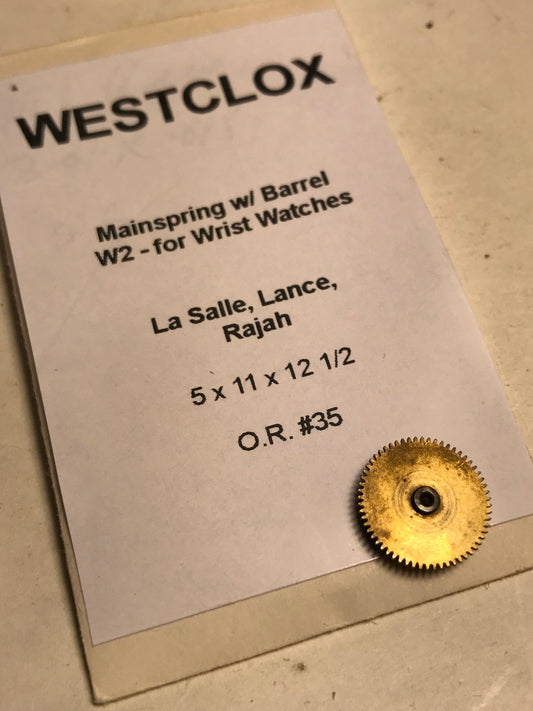 Westclox Wrist Watch Mainspring + Barrel - Lance & Rajah Watches