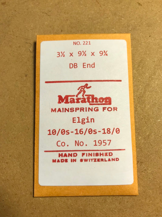 Marathon Mainspring for Elgin 10/0s, & 16/0s & 18/0s #1957 - Steel