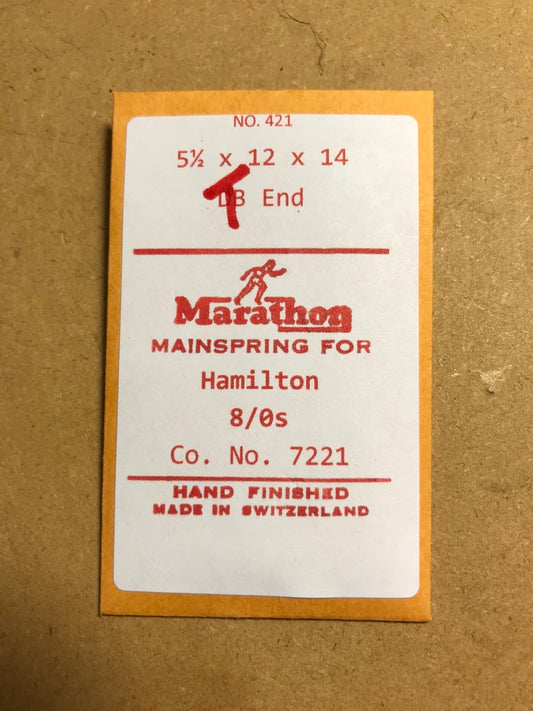 Marathon Mainspring for Hamilton 8/0s #7221 - Steel