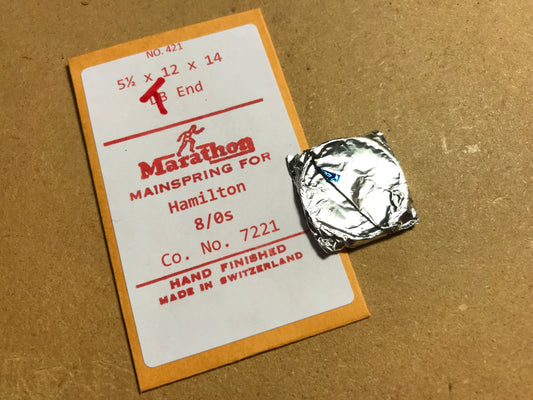 Marathon Mainspring for Hamilton 8/0s #7221 - Steel