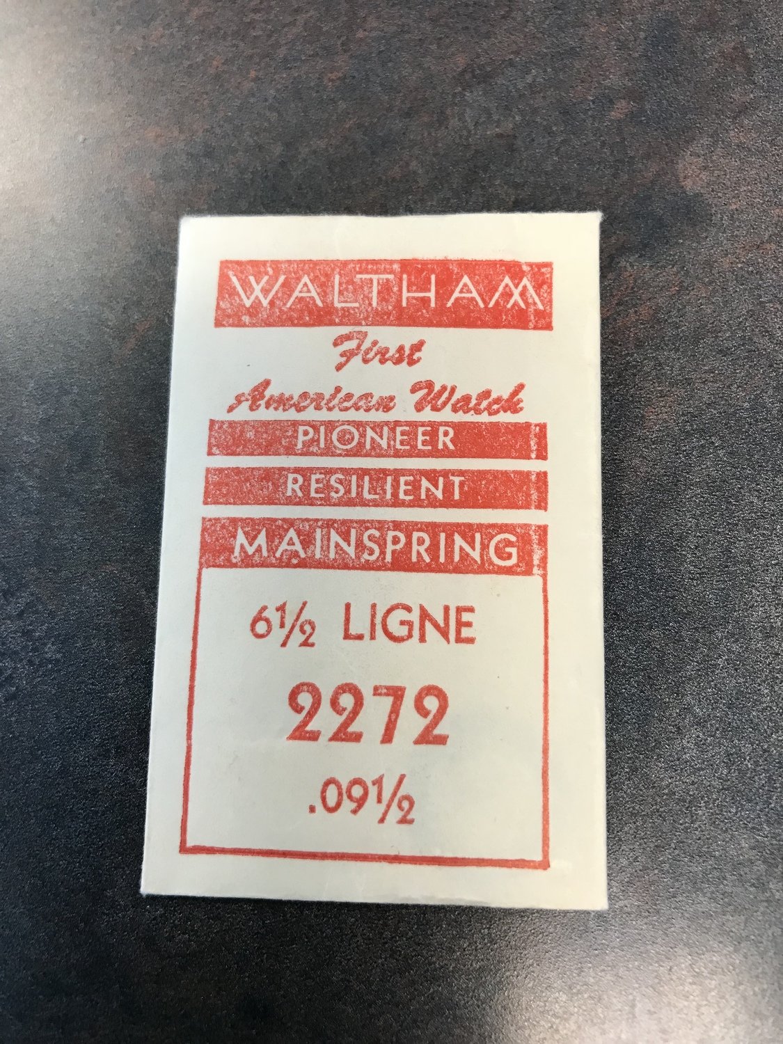 Waltham Factory Mainspring for 6½ ligne Watches No. 2272 / 2239 - Alloy