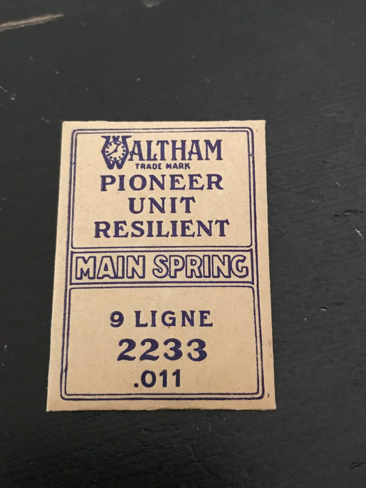 Waltham Factory Mainspring for 9 ligne Watches Factory No. 2233 - Steel