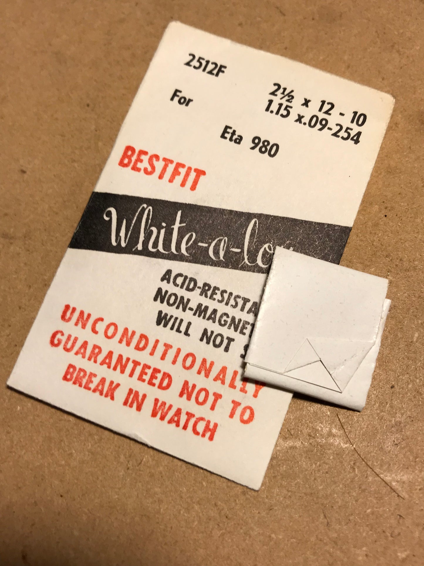 BESTFIT Mainspring 2512F for ETA caliber 980 - Alloy