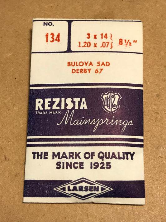 Rezista Mainspring No. 134 for Bulova 5AD and Derby 67 - Steel