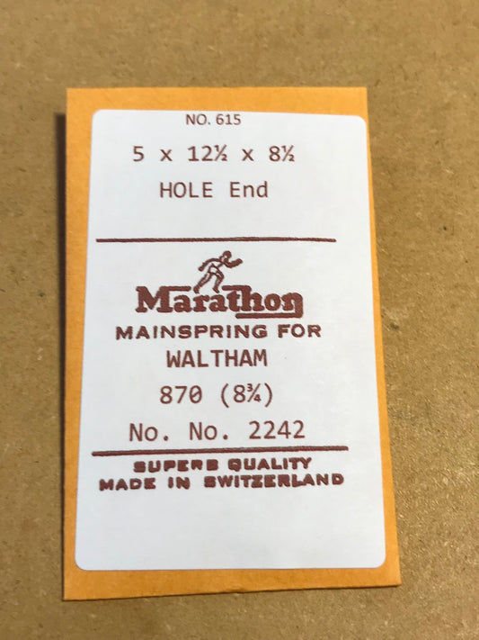 Marathon Mainspring for Waltham 8¾ ligne model 870 #2242 - Steel