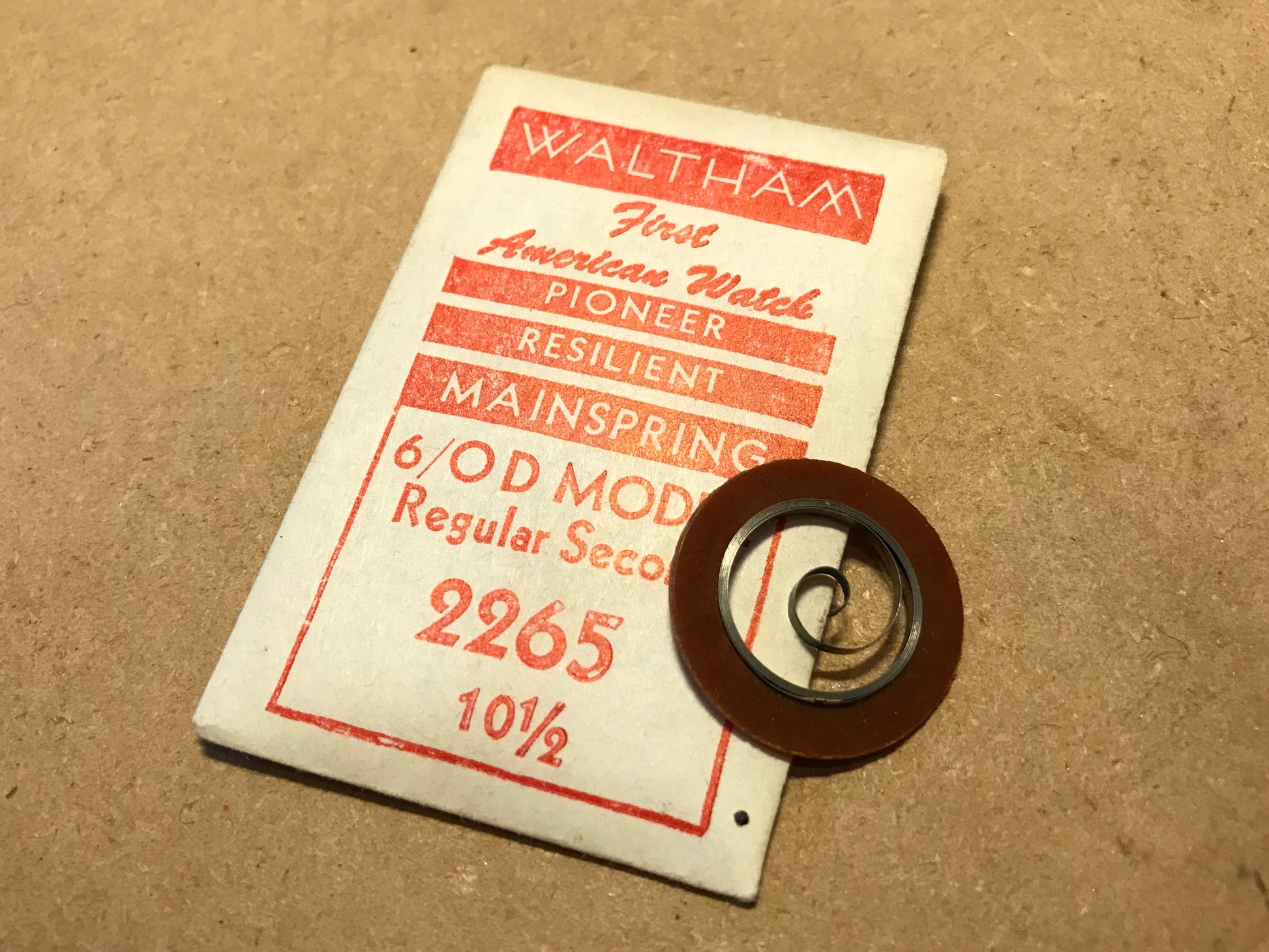 Waltham Factory Mainspring for 6/0s D Model No. 2265 / 2248 - Alloy