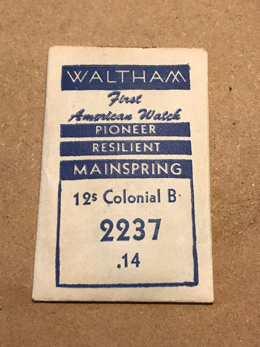 Waltham Factory Mainspring for 12s Colonial B 1924 No. 2237 - Steel