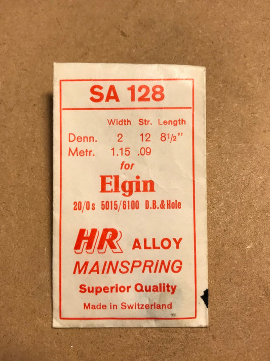 HR Mainspring SA128 for Elgin 20/0s Factory No. 5015 / 6100 - Alloy