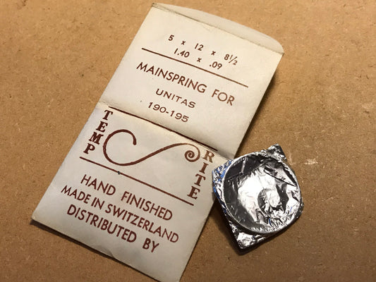 TEMP-RITE Mainspring for Unitas caliber 190 - 195 - Steel