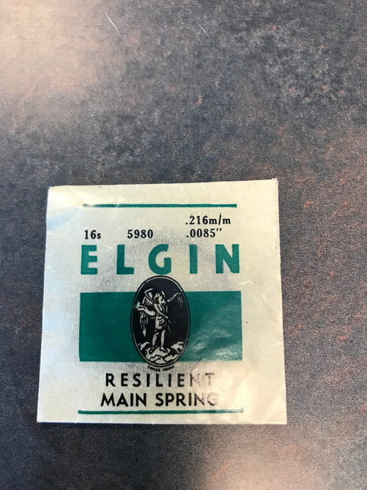 Elgin Factory Mainspring for 16s TIMER No. 5980 - Steel