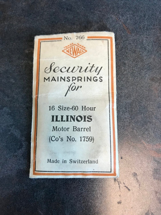 Newall Security Mainspring #766 for Illinois 16s 60hr MB No. 1759 / 47310 - Steel