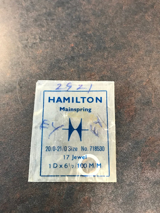 Hamilton Factory Mainspring for 20/0-21/0s 17j Hamilton No. 718530