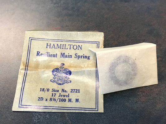 Hamilton Factory Mainspring for 18/0s Hamilton No. 2721 - Steel