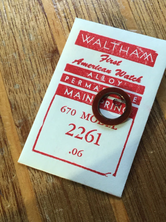 Waltham Factory Mainspring for Model 670 Watches No. 2261 / 2244 - Alloy
